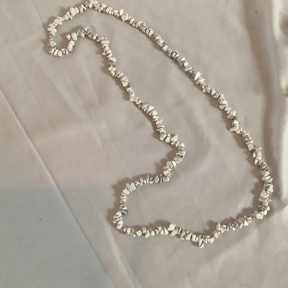 white stone necklace